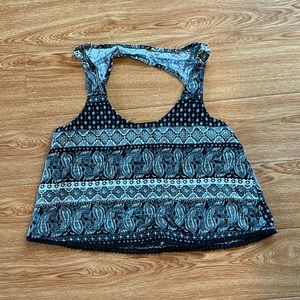 Mudd crop tank with fringe detail